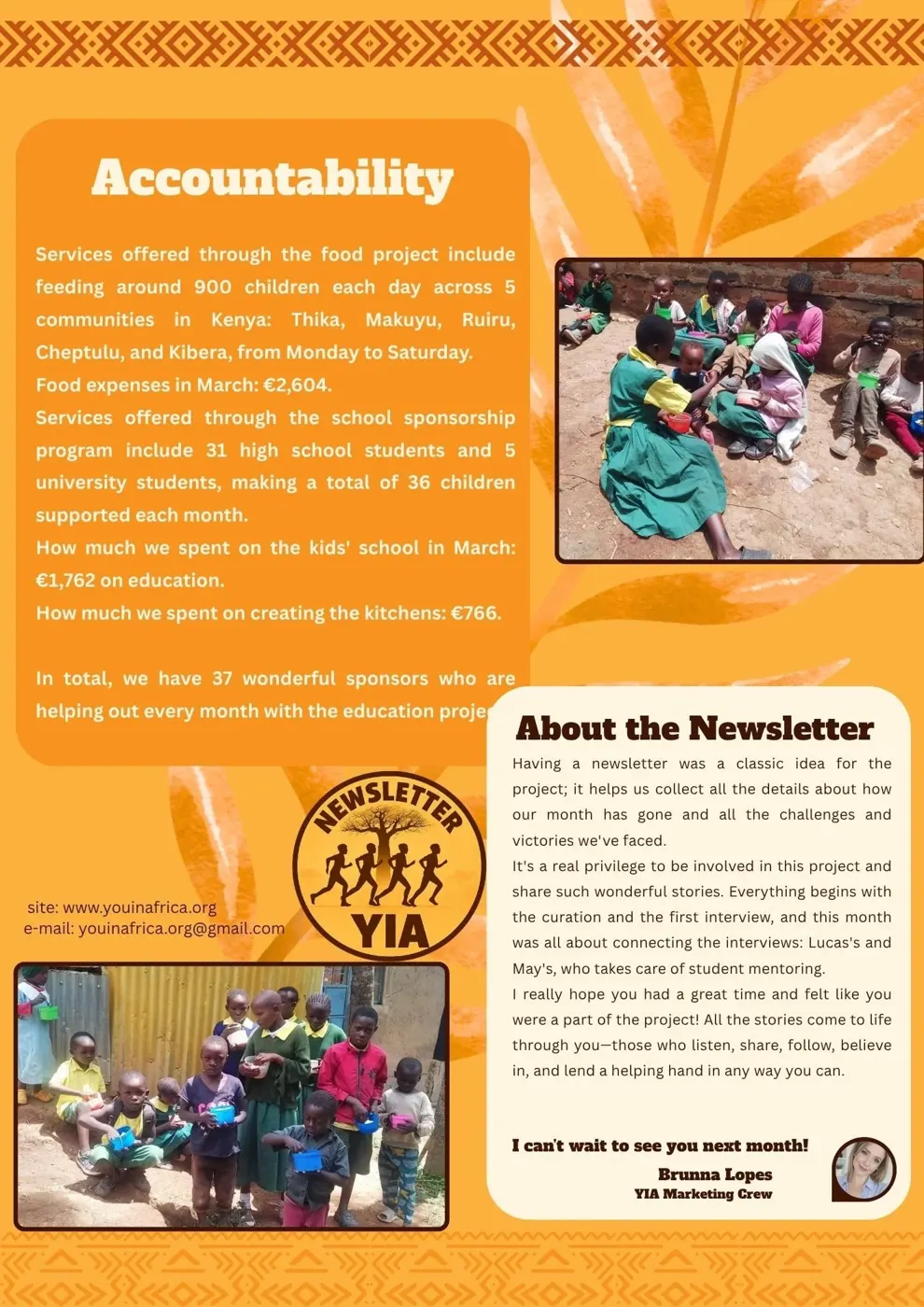 Student sponsorship: fueling dreams — Newsletter April 2026