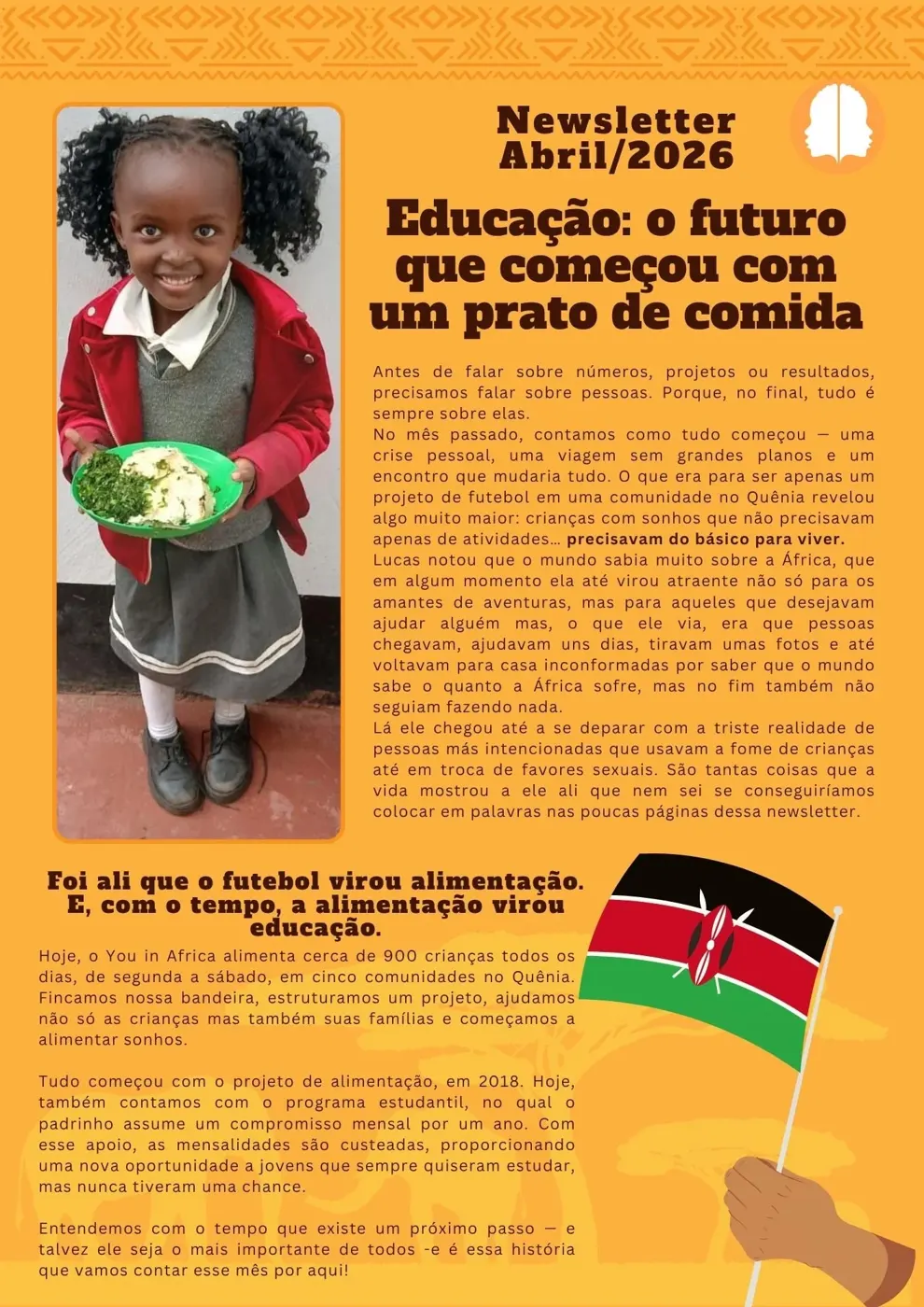 Apadrinhamento estudantil: alimentando sonhos — Newsletter Abril 2026