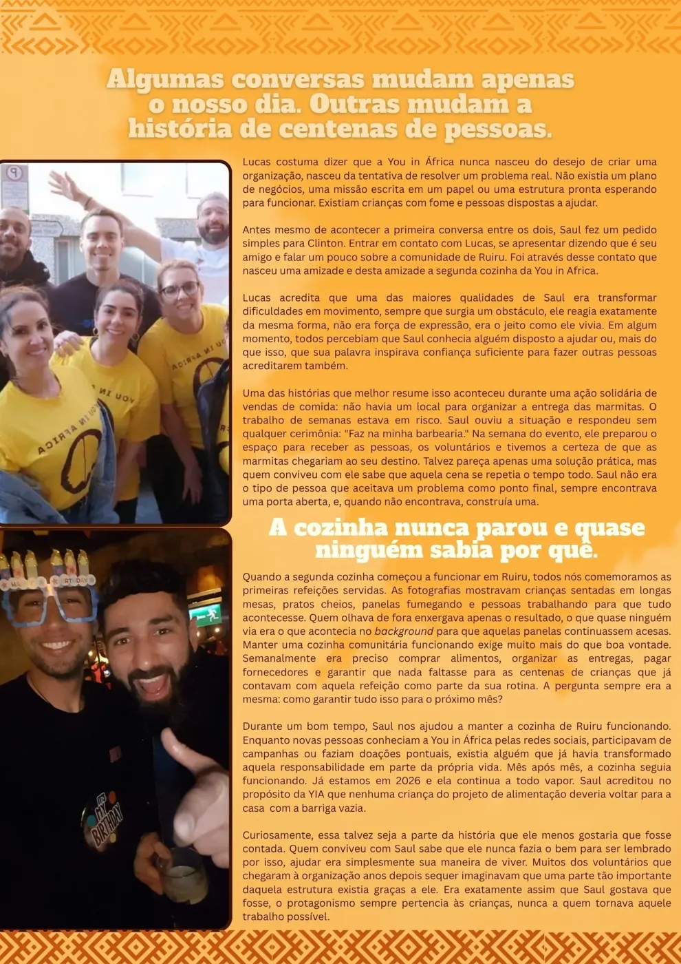 Uma homenagem ao Saul — Newsletter Agosto 2026
