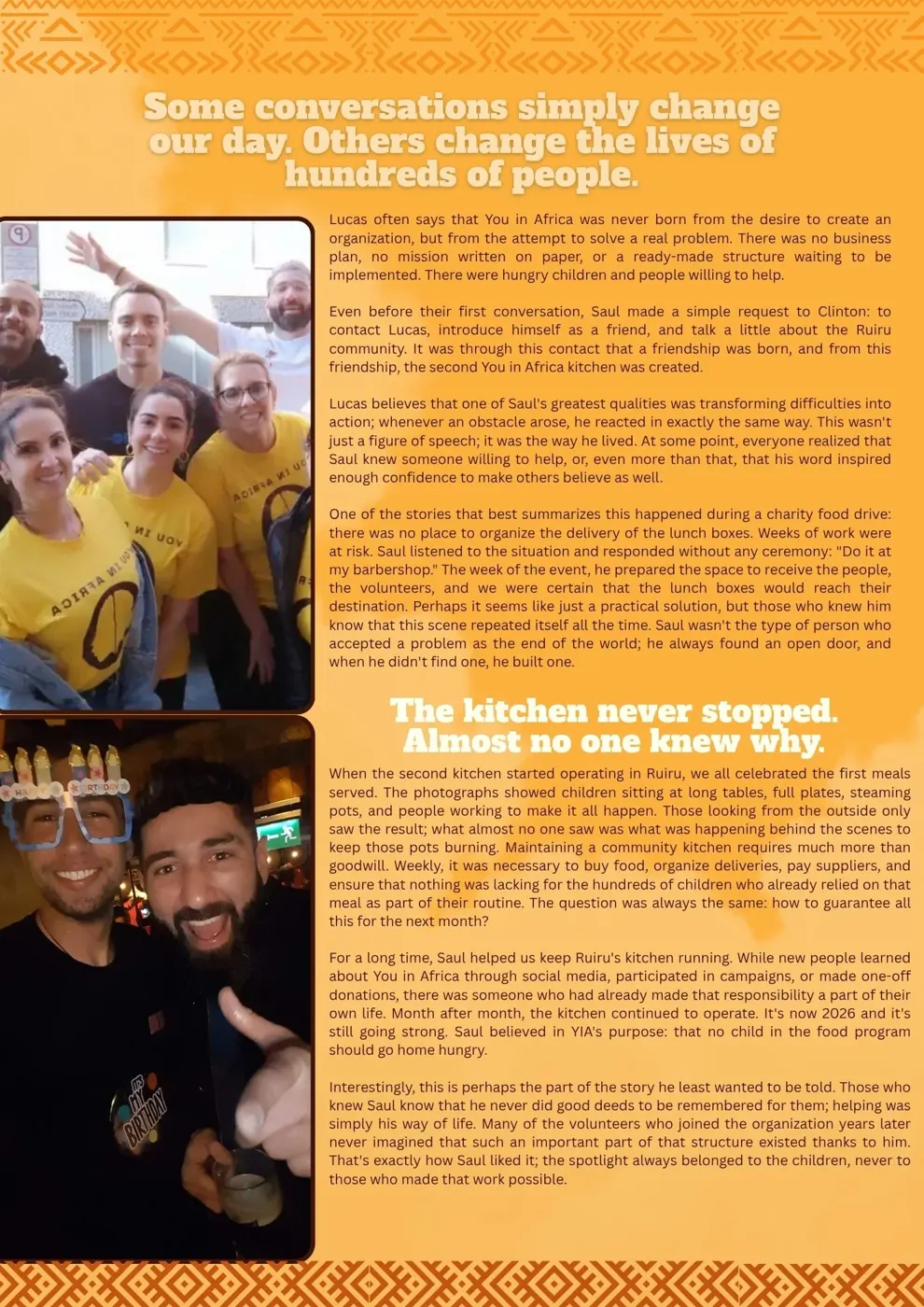 A tribute to Saul — Newsletter August 2026