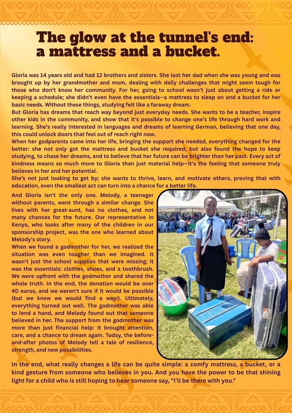 Student sponsorship: fueling dreams — Newsletter April 2026