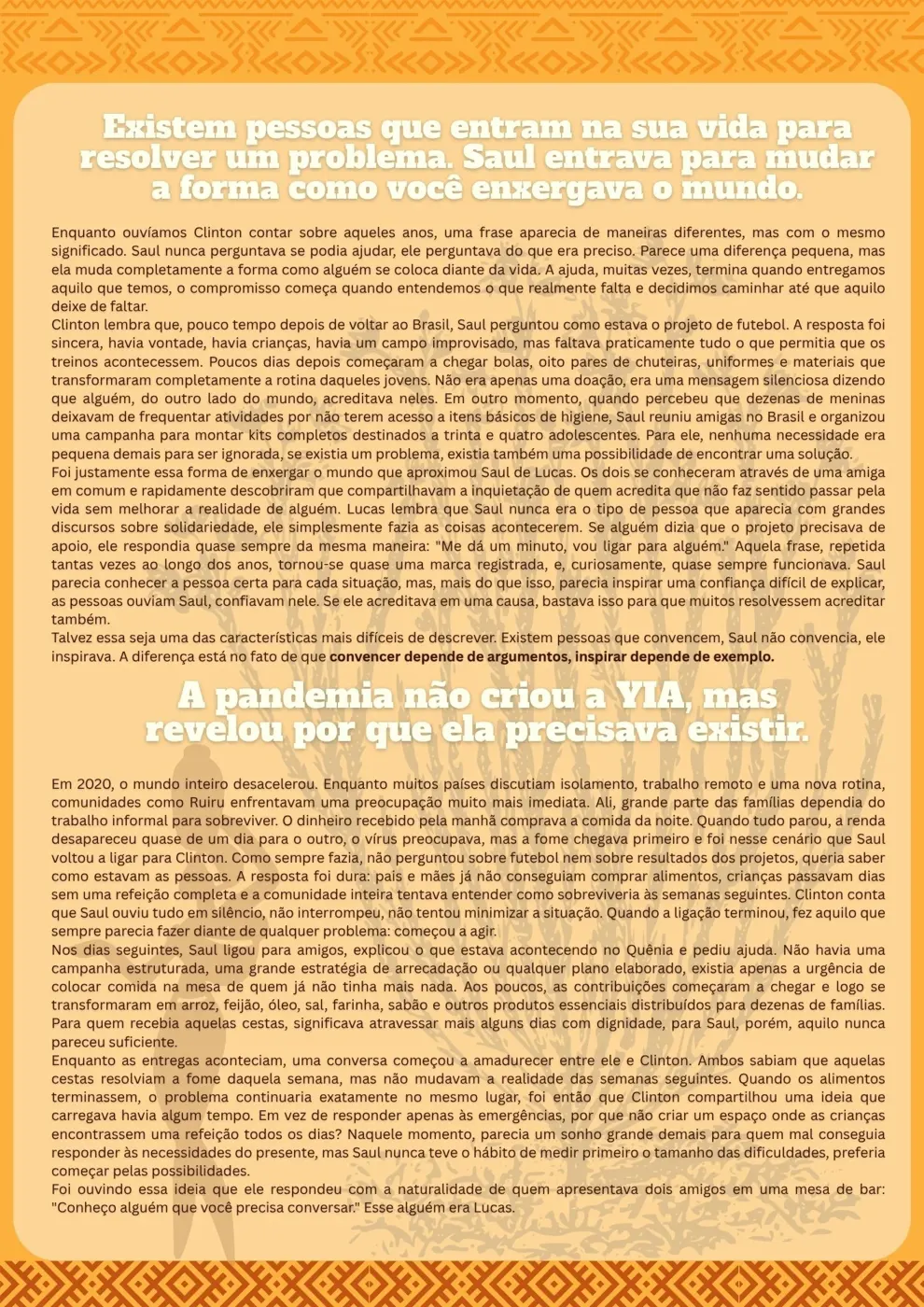 Uma homenagem ao Saul — Newsletter Agosto 2026