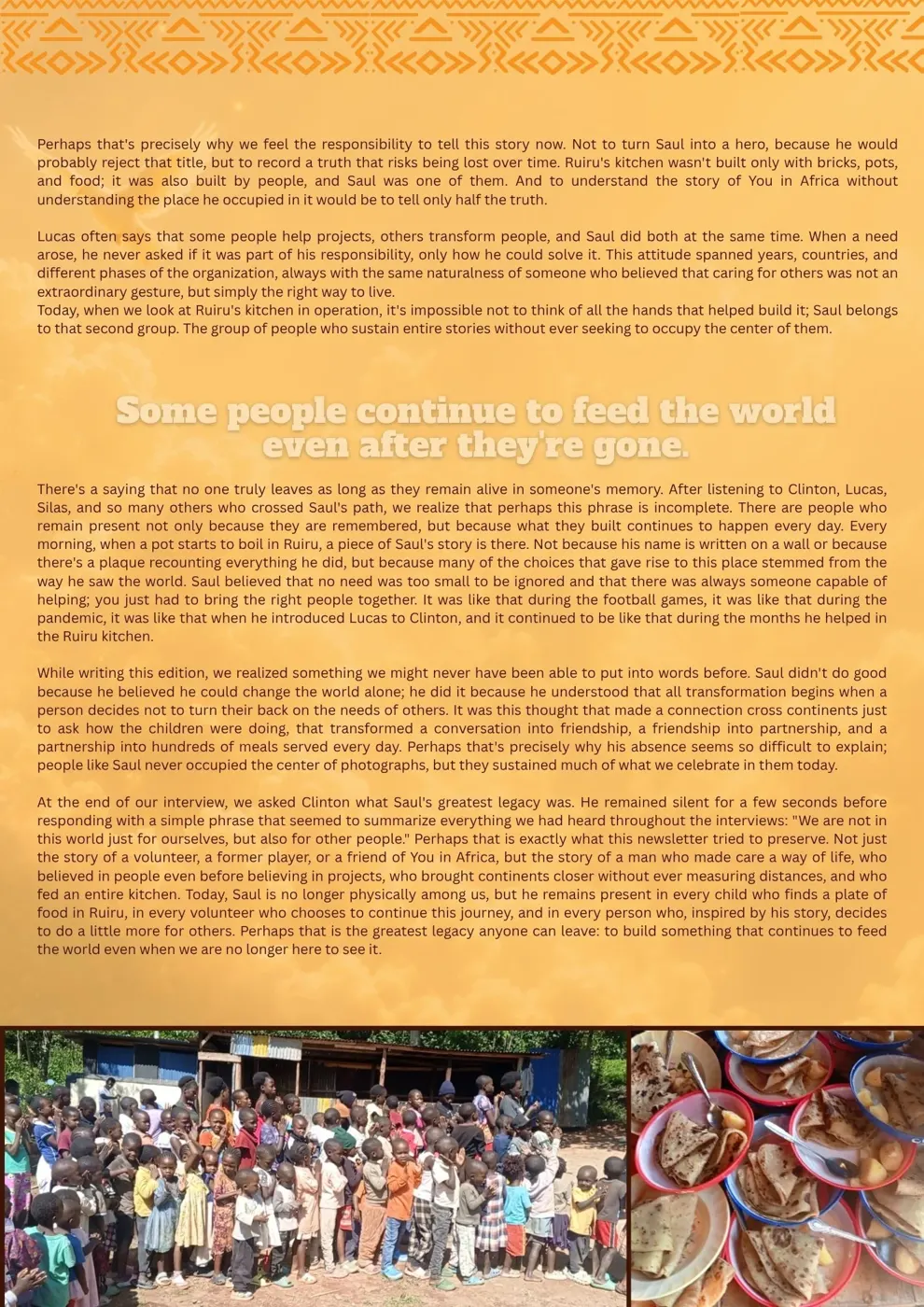 A tribute to Saul — Newsletter August 2026
