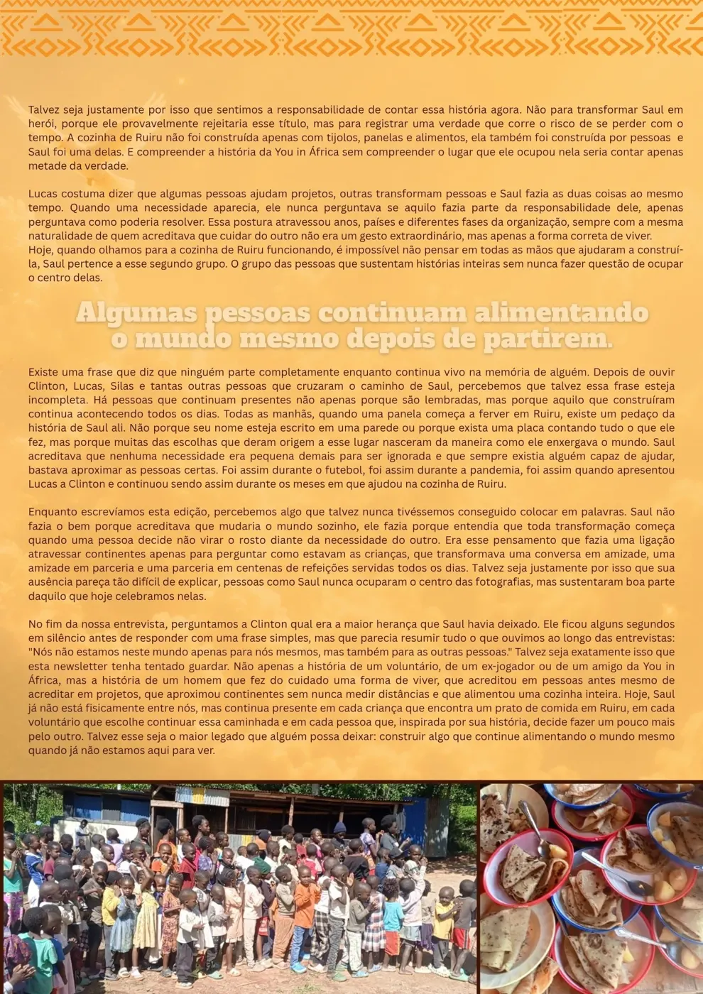Uma homenagem ao Saul — Newsletter Agosto 2026