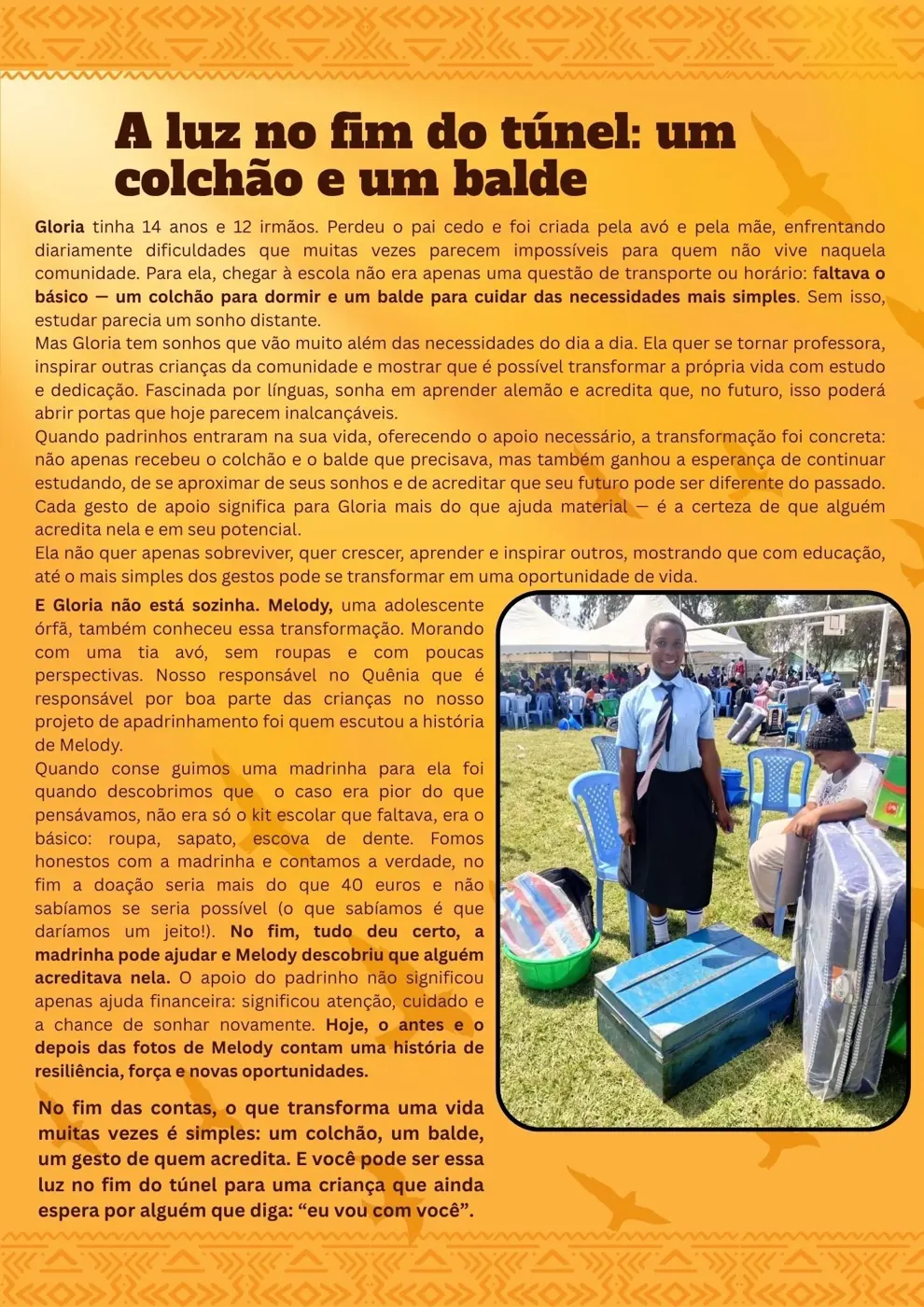 Apadrinhamento estudantil: alimentando sonhos — Newsletter Abril 2026