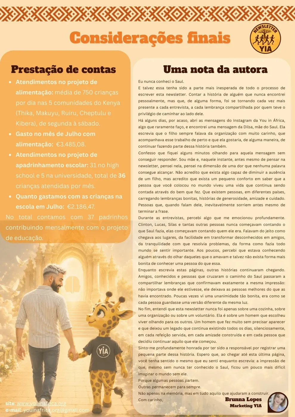 Uma homenagem ao Saul — Newsletter Agosto 2026